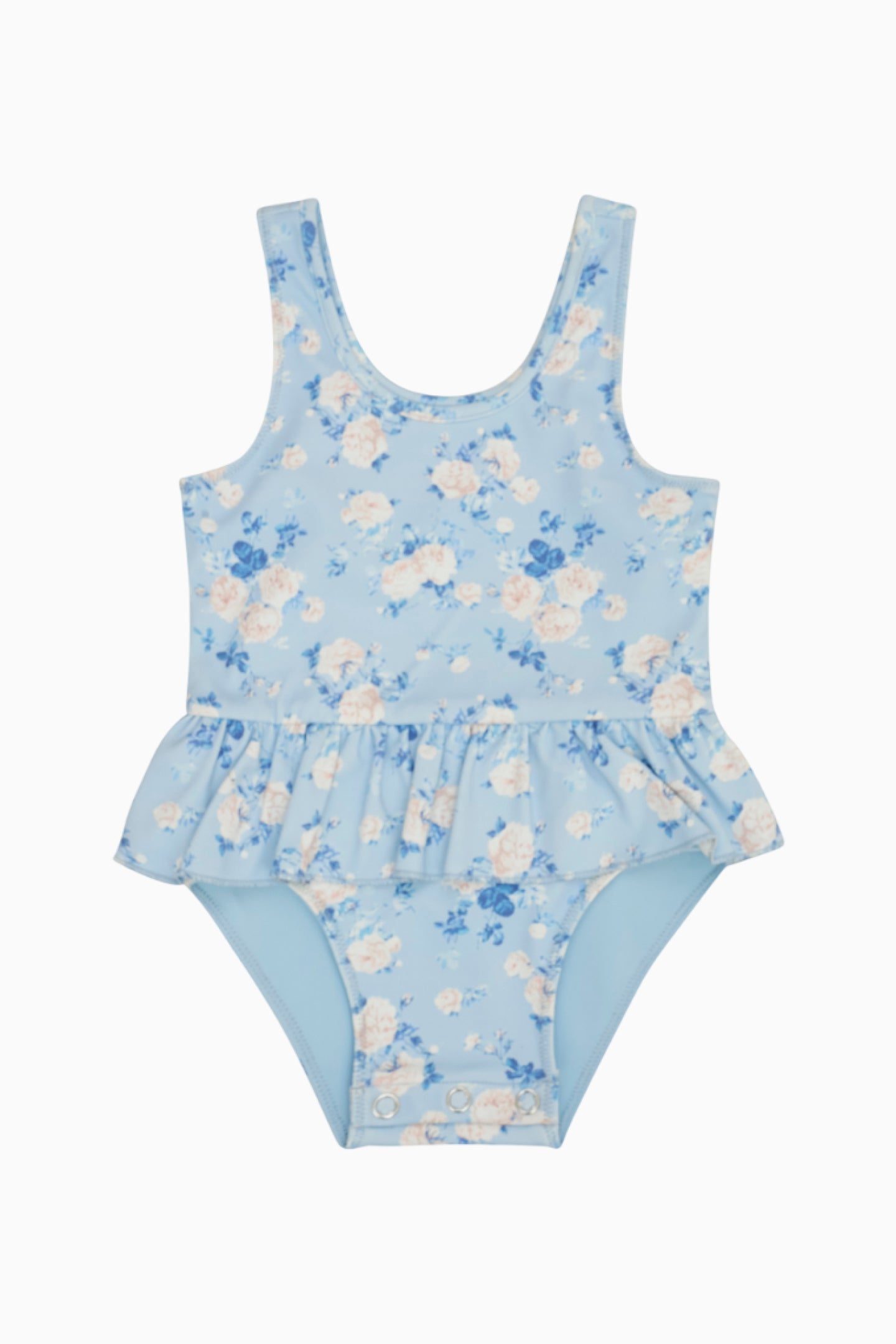 Baby Tamia Floral Ruffle Swimsuit - WHISPER BLUE