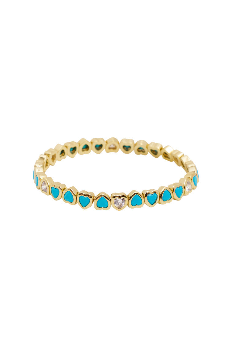 Small Heart Stretch Bracelet - BLUE