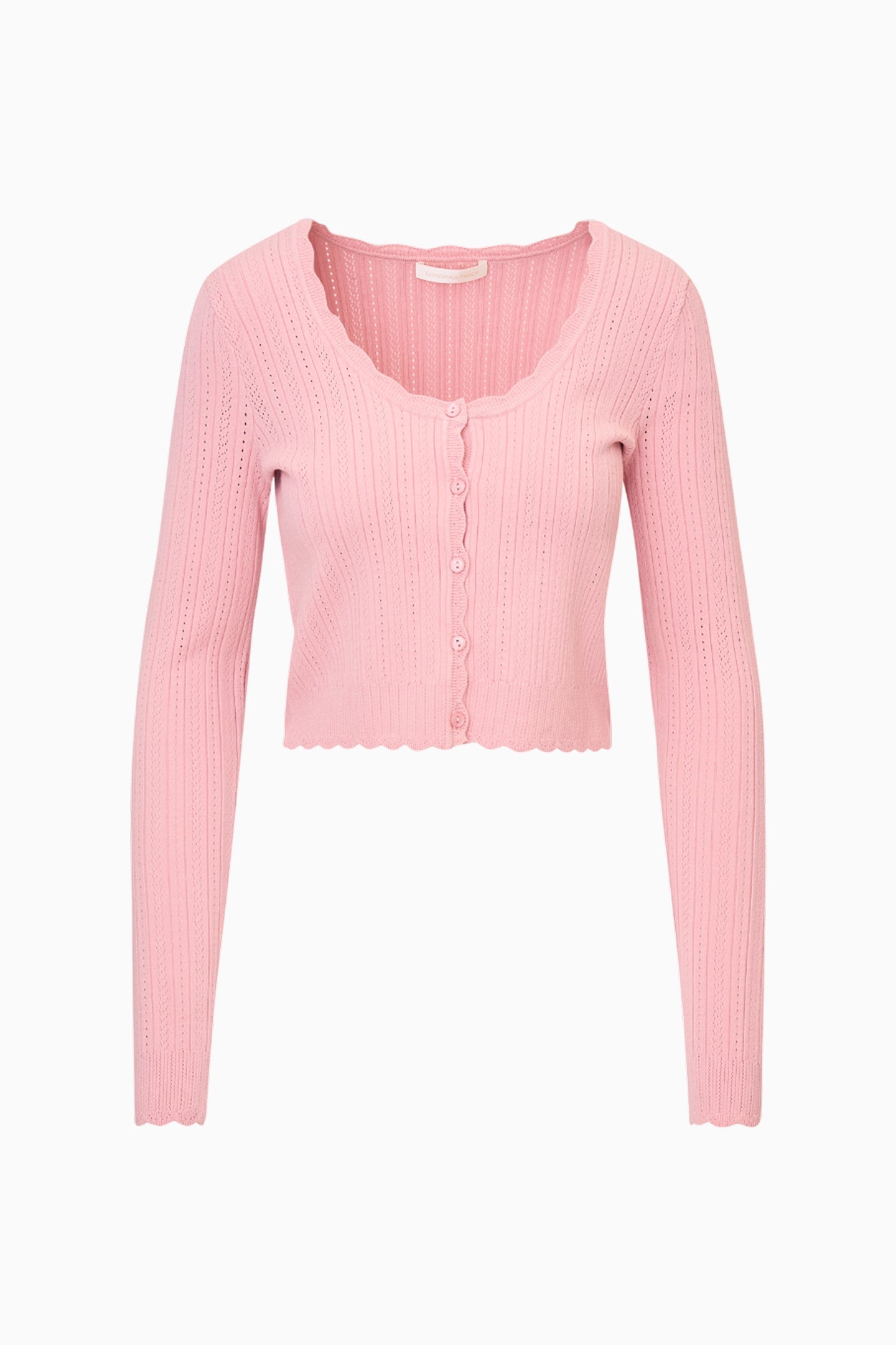 Martti Stretch Pointelle Cardigan - FAWN PINK