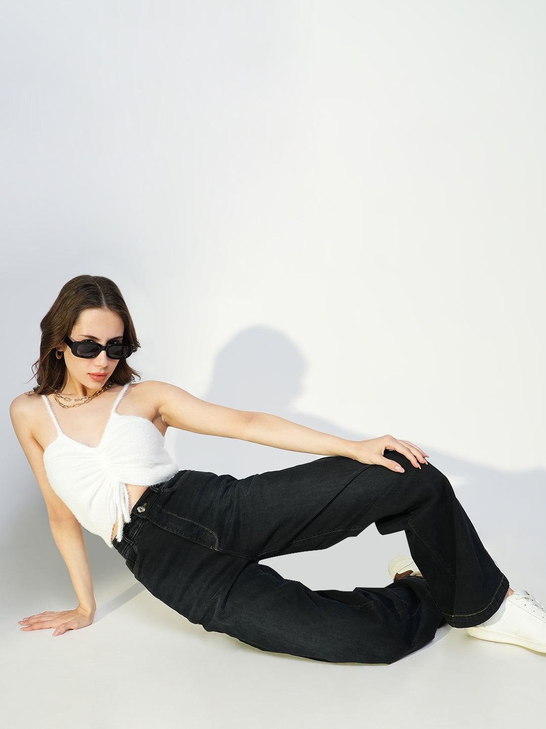 Women's White Fringed Crop Top