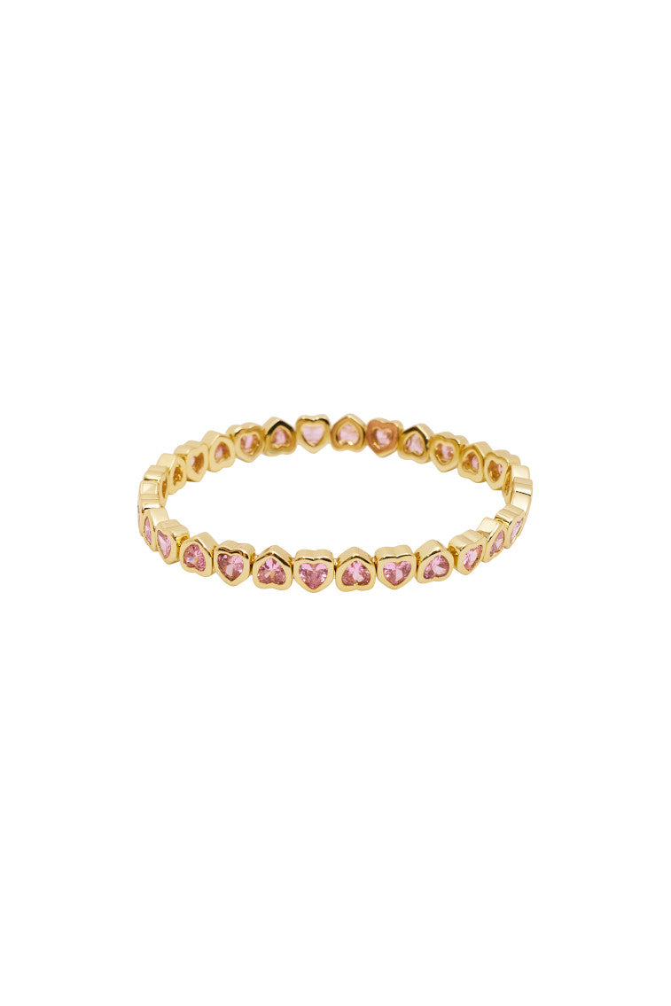 Small Heart Stretch Bracelet - PINK