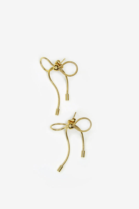 Gold Bow Earrings