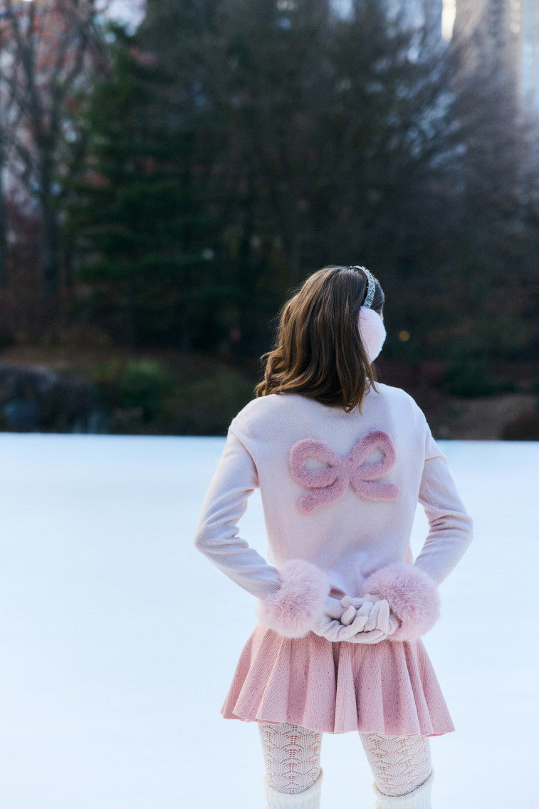 LoveShackFancy x MAX&MOI Piata Faux Fur Bow Sweater